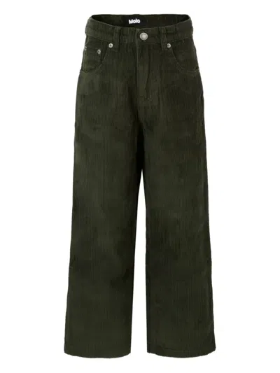 Molo Kids' Corduroy Trousers In Green