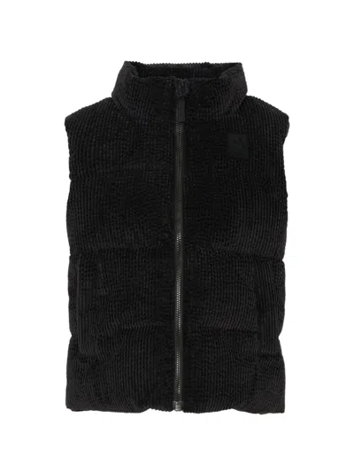 Molo Kids' Corduroy-effect Padded Gilet In Black