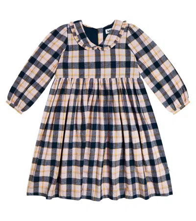 Molo Kids' Corlissa Checked Cotton Dress In Multicoloured