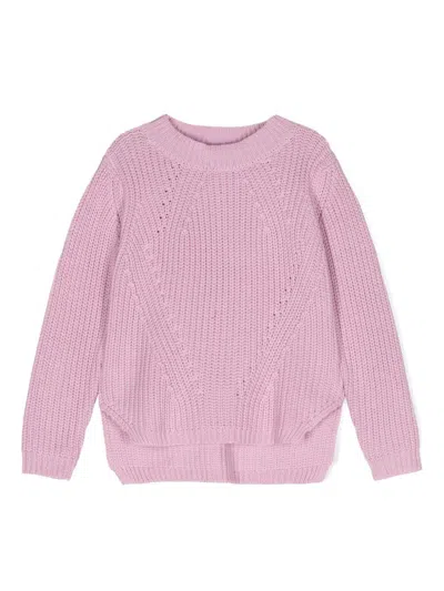 Molo Kids' Cotton Side-slits Jumper In Pink