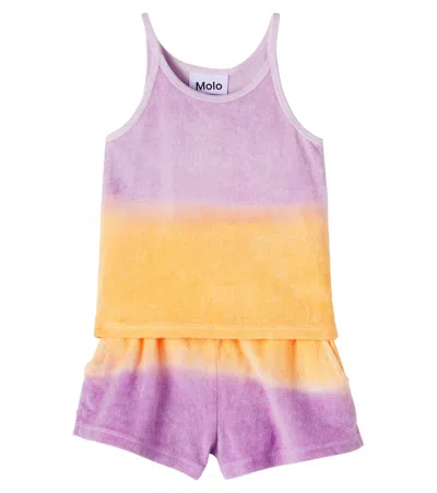 Molo Cotton Terry Top And Shorts Set In Purple