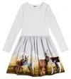 Molo Credence Printed Cotton-blend Jersey Dress In Grey