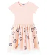 Molo Cyrusila Jersey And Tulle Dress In Neutral