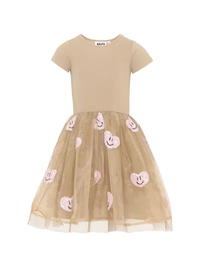 Molo Kids' Sequin-embellished Tulle Dress In Neutral