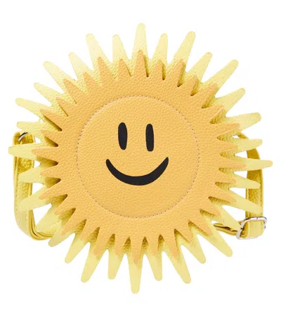Molo Kids' Dandelion Faux Leather Crossbody Bag In Yellow