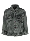 Molo Long-sleeved Denim Coat In Green
