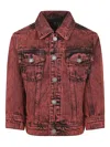 Molo Long-sleeved Denim Jacket In Red