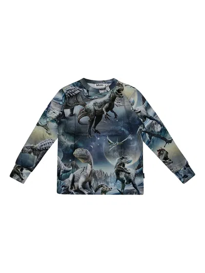 Molo Kids' Dinoverse-print T-shirt In Multi
