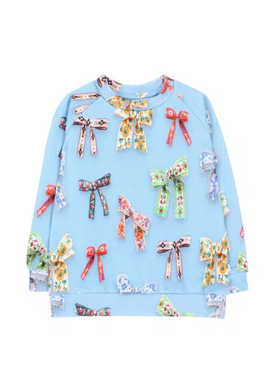 Molo Babies' Disc Bow-print Sweatshirt In Blue