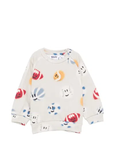 Molo Babies' Disc Graphic-print Long-sleeve Sweatshirt In Neutral