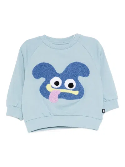 Molo Babies' Disc Long-sleeved Sweatshirt In Blue