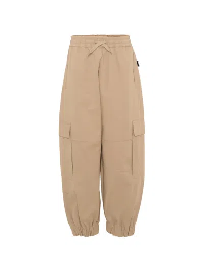 Molo Kids' Elasticated Drawstring Cargo Pants In Neutral
