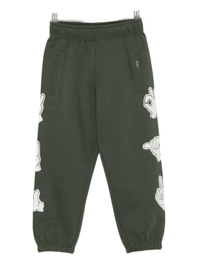 Molo Kids' Elasticated-waistband Sweatpants In Green