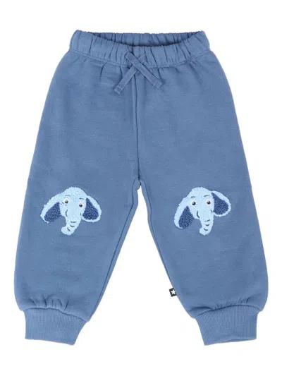 Molo Babies' Elephant-embellished Joggers In Blue