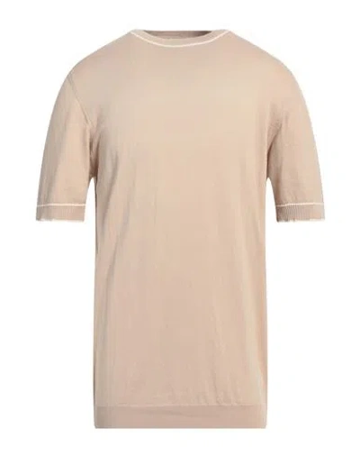 Molo Eleven Man Sweater Camel Size Xxl Cotton In Beige