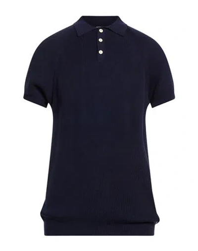 Molo Eleven Man Sweater Navy Size Xxl Cotton In Blue