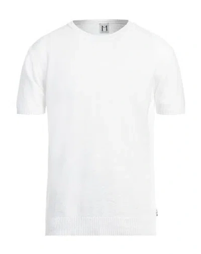 Molo Eleven Man Sweater White Size L Cotton, Polyamide