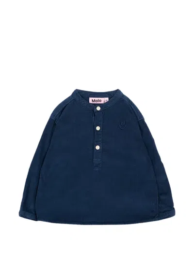 Molo Babies' Enoz Corduroy Long-sleeve Shirt In Blue
