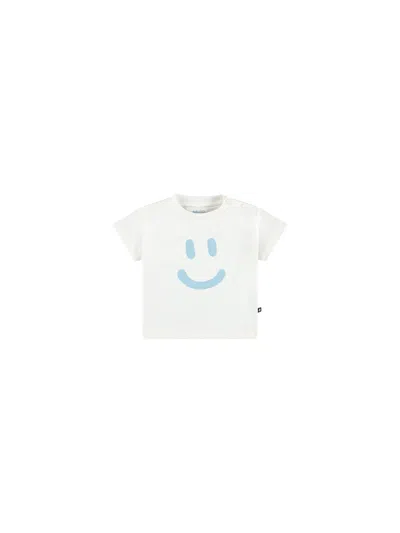 Molo Kids' "enzo" Short Sleeves T-shirt In White