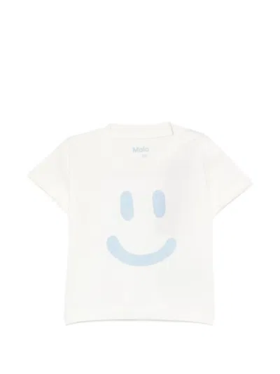 Molo Babies' Enzo Smiley-print T-shirt In White