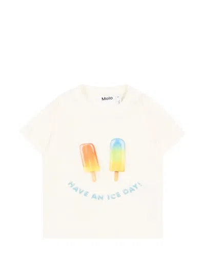 Molo Babies' Enzo T-shirt In Neutrals