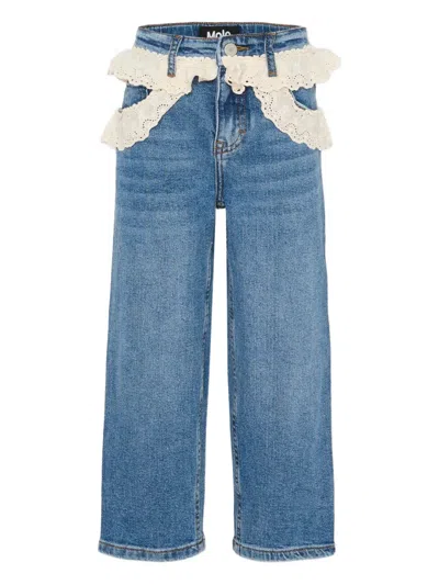 Molo Kids' Eyelet-details Jeans In Blue