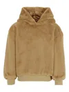 Molo Faux-fur Hooded Top In Brown