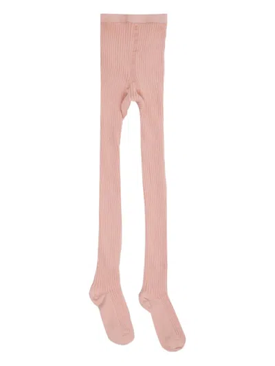 Molo Kids' Fine-ribbed Tights In Pink
