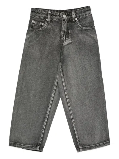 Molo Kids' Five-pocket Zip Jeans In Gray
