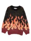 Molo Flame-pattern Knit Sweater In Orange