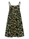 Molo Black Dress For Girl With Flowers In Black