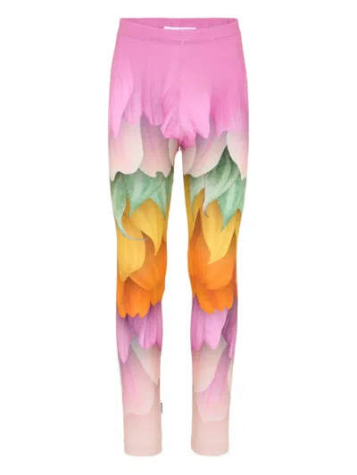 Molo Kids' Floral-print Leggings In Multi