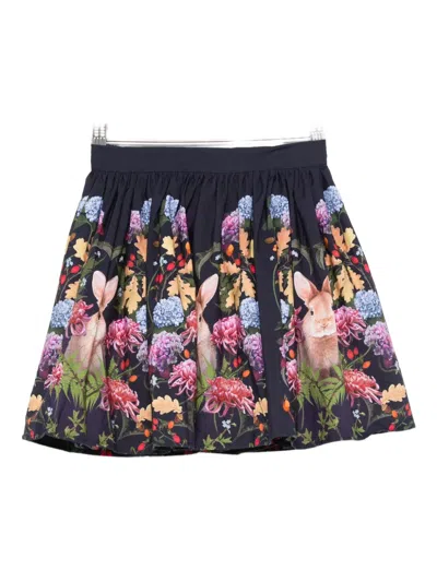 Molo Kids' Floral-print Skirt In Black