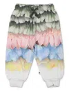 Molo Multicolor Trousers For Baby Girl With Petal Print In Green