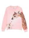 Molo Front-print Crew-neck Sweatshirt In Pink