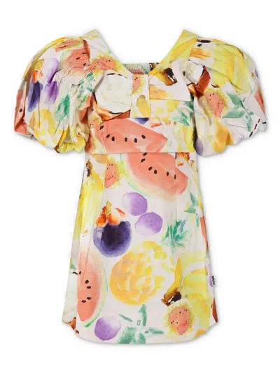 Molo Kids' Multicolor Dress For Girl With Fruit Print