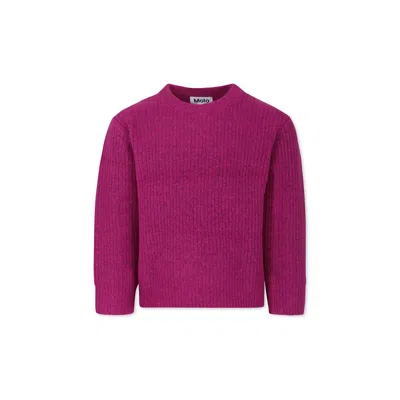 Molo Kids' Fuchsia Sweater Garda For Girl In Pink