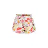 Molo Fuchsia Swim Shorts For Girl With Fruit In Ivory