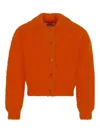 Molo Fuzzy-collared Cardigan In Orange