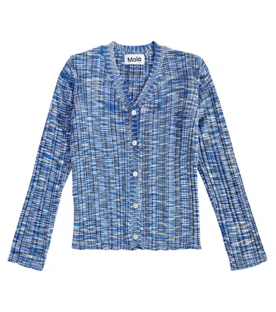 Molo Kids' Genie Space-dyed Cardigan In Blue
