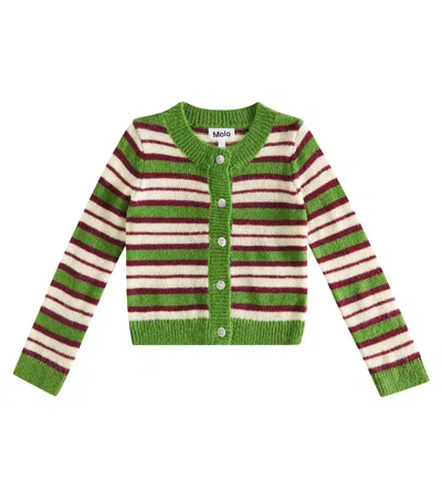Molo Kids' Geraldine Striped Cardigan In Dream Stripes