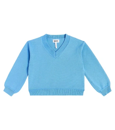Molo Kids' Germaine Cotton Sweater In Blue