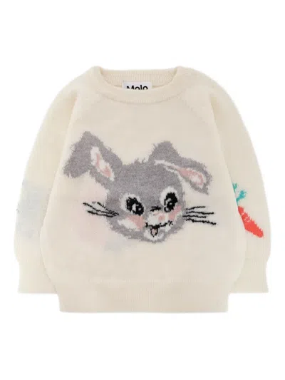 Molo Babies' Gilby Rabbit-motif Jumper In White