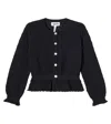 Molo Gilda Cotton Cardigan In Black