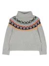 Molo Gimla Intarsia Roll-neck Jumper In Grey