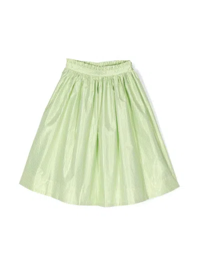 Molo Kids' Gingham Shimmery Skirt In Green