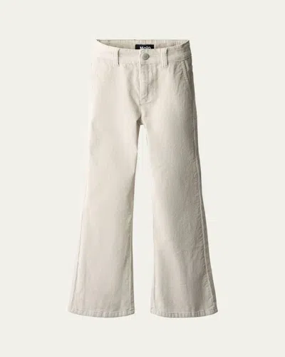 Molo Kids' Girl's Aida Wide-leg Trousers In Neutral
