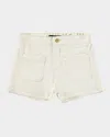 Molo Girl's Amanda Denim Shorts In Crisp White