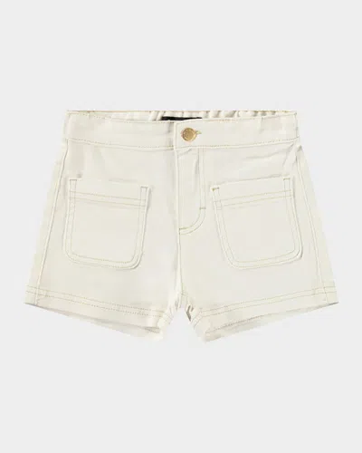 Molo Kids' Girl's Amanda Denim Shorts In Crisp White