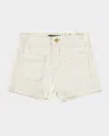 Molo Girl's Amanda Denim Shorts In Crisp White